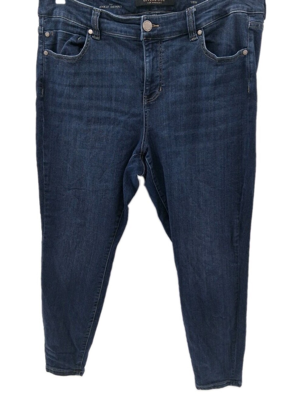 Liverpool Jeans Womens 18 W Blue Denim Stretch The Ankle Skinny Casual Comfort